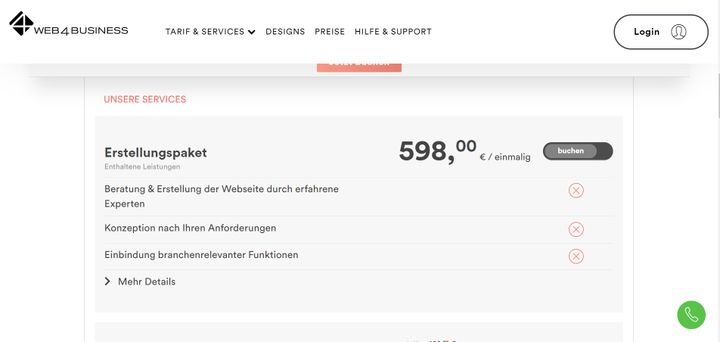 Für rund 600 Euro nimmt web4business Ihnen die Erstellung Ihrer Website auch komplett ab