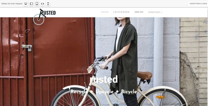 Die Startseite der trusted Test-Website von web4business.