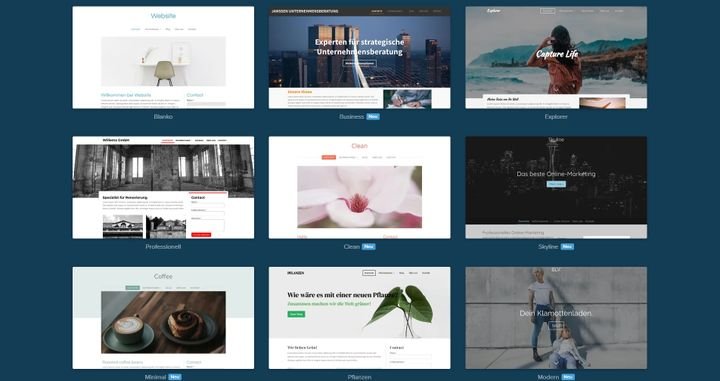 Starten Sie mit einer der über 50 verfügbaren Vorlagen