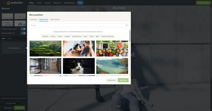 Sie bedienen den Editor von Webador per einfachem Drag-and-Drop