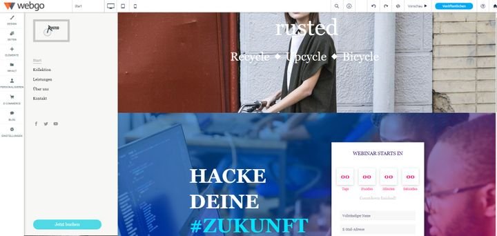 Die vorgefertigten Abschnitte führen oft zu Stilbrüchen und müssen erst umständlich an Ihr Design angepasst werden