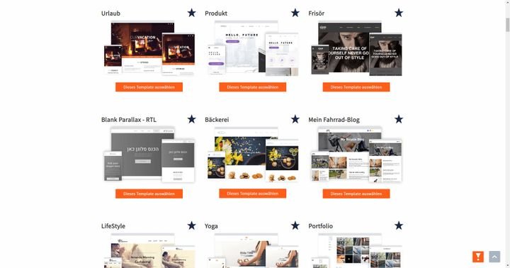 webgo hat eine beachtliche Auswahl an Templates für Sie im Gepäck