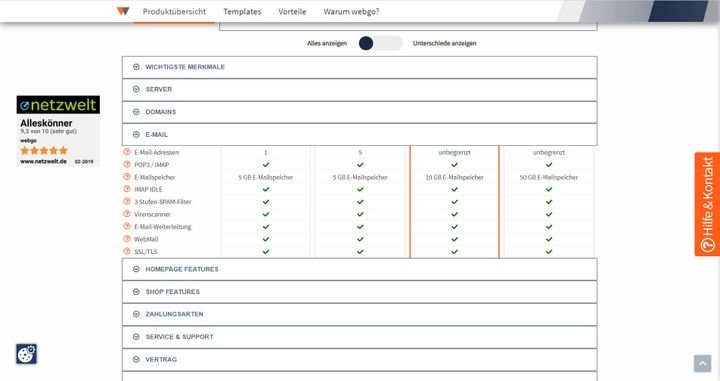 webgo gibt Ihnen umfassende E-Mail-Features an die Hand