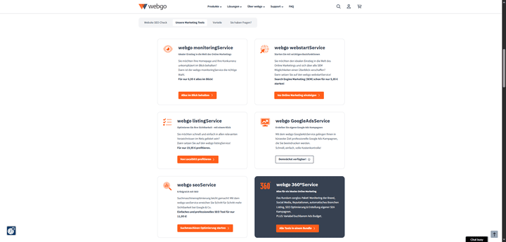 Mit den optionalen Marketing-Funktionen von webgo tauchen Sie noch tiefer in die Suchmaschinenoptimierung ein