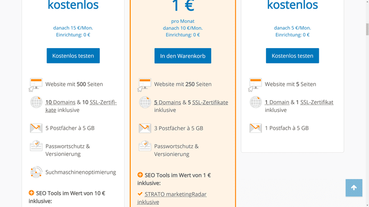 Einige Anbieter bieten neben den Domains auch die passenden SSL-Zertifikate an