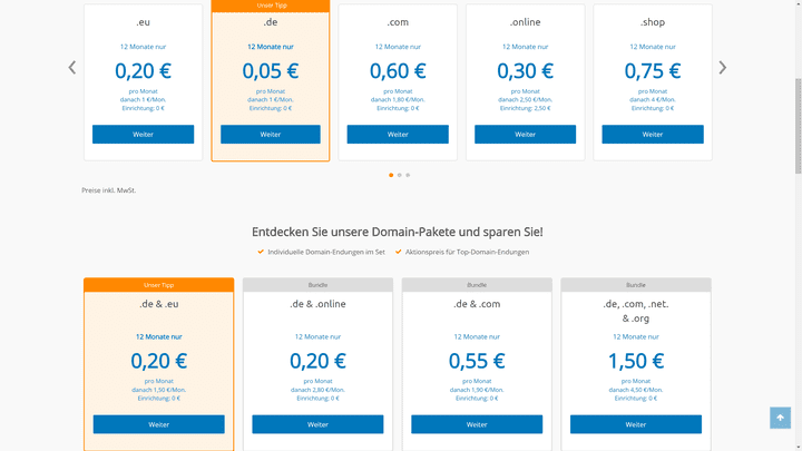 Ihre Domains extern zu beziehen ermöglicht Ihnen einen umfassenden Preisvergleich