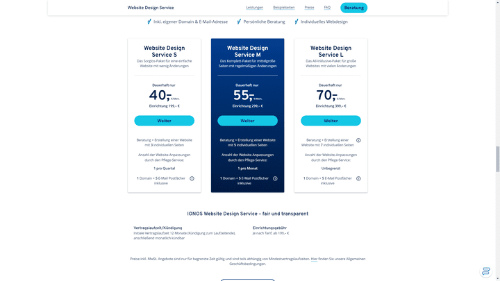 Über die Design-Services geben Sie Ihre Seite sowie deren Pflege bei den Anbietern direkt in Auftrag