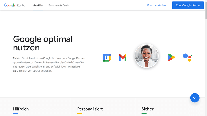 Um deine Website bei Google anmelden zu dürfen, brauchst du ein Google-Konto