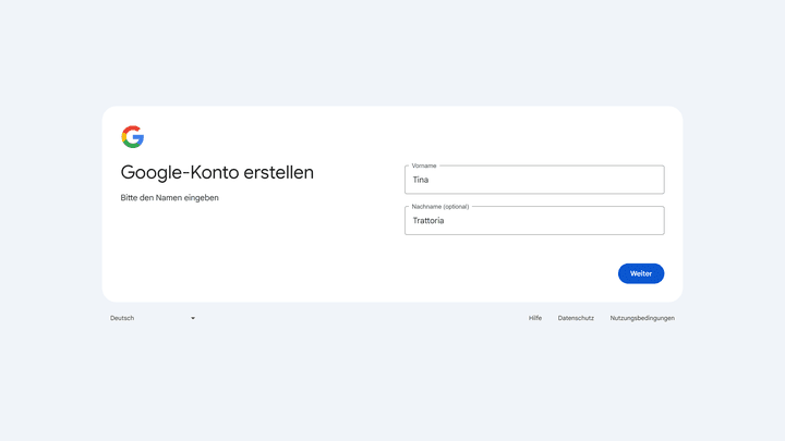 Gib einen Nutzernamen ein