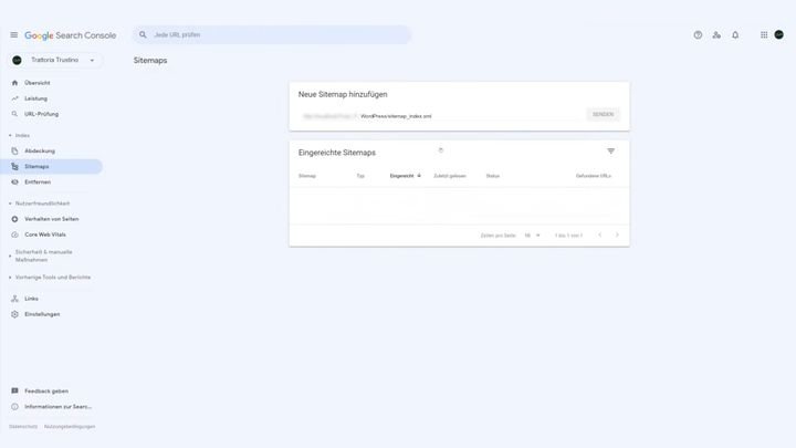Kopiere die XML-Adresse aus der Browserzeile deiner Übersicht und füge sie in die Console ein