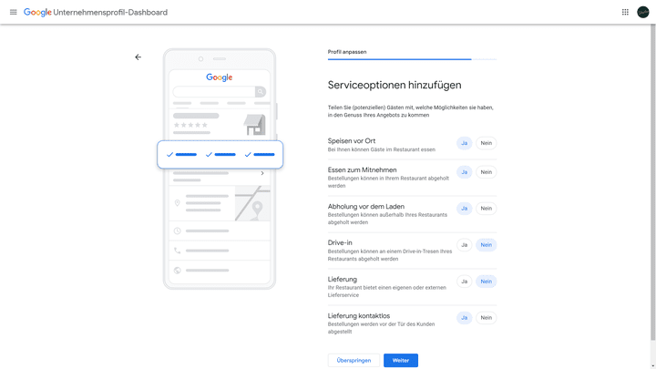 Definiere, welche Services du anbietest