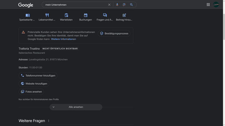 Dein Profil ist nun (fast) online!