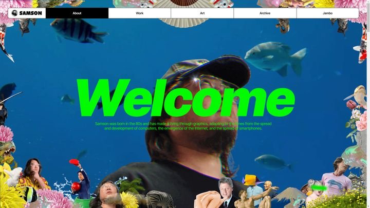 Das Portfolio des koreanischen Künstlers Samson ist ein Paradebeispiel für Retro-Webdesign
