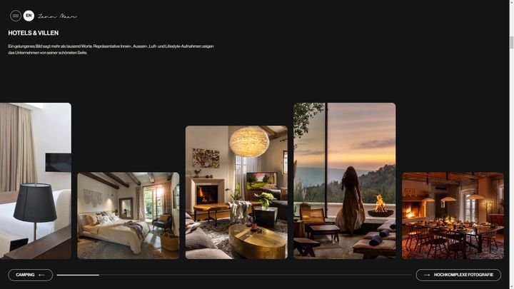 Zenn’s Foto rückt gekonnt seine Arbeiten in Videoclips und schicken Fotogalerien in den Vordergrund