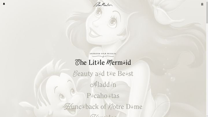 Das Portfolio bietet überall ikonische Disney-Bilder, zusammen mit den passenden Soundtracks