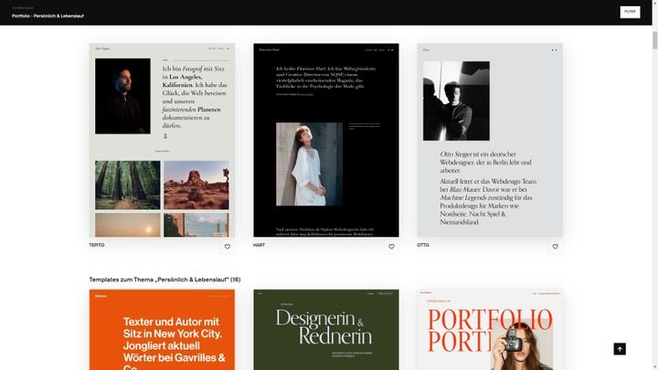Ein Portfolio? Kriegt so gut wie jeder Baukasten auch in kleinen Tarifen hin