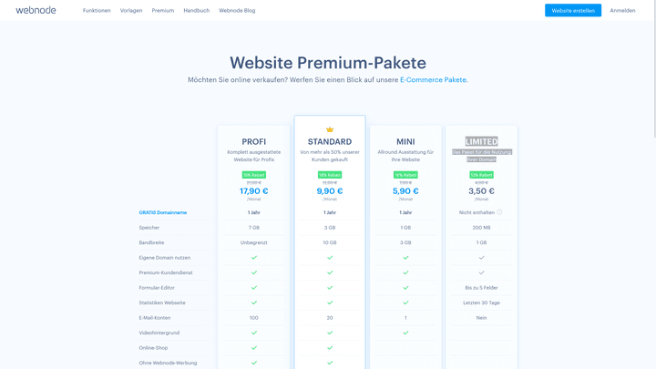 Um eine eigene Domain nutzen zu können, benötigen Sie häufig ein kostenpflichtiges Paket