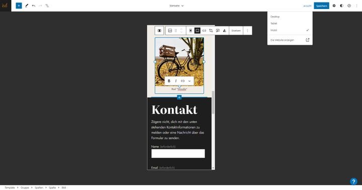Passen Sie ihre Seite auf die Bildschirme von Smartphones und Tablets an