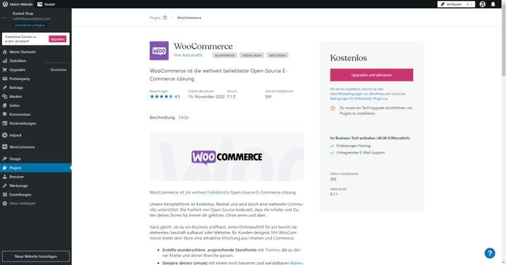 Der E-Commerce-Tarif bietet besondere Features für ihren WooCommerce-Shop