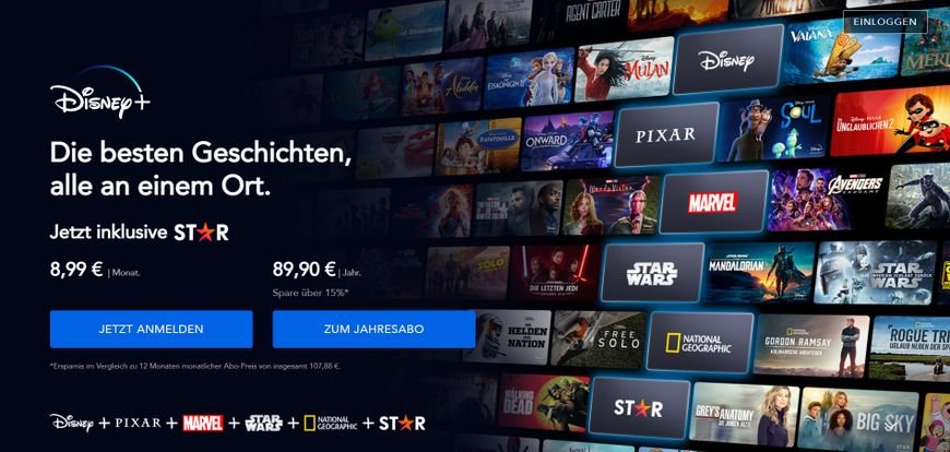 Disney  Kosten 2023 » Aktuelle Preise & Tarife